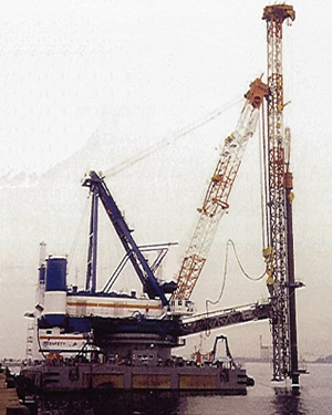 barge mounted pile driver